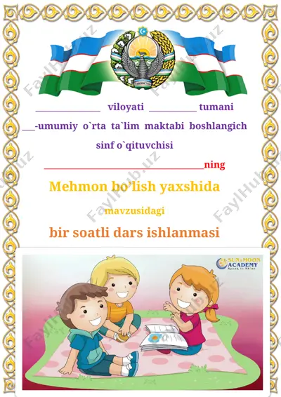 mehmon bo'lish yaxshida — DOCX