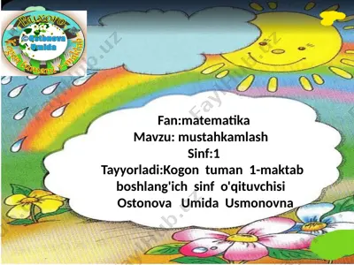 ostonova u.1-sinf matematika 17-may — PPTX
