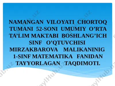 1-sinf matematika — PPTX