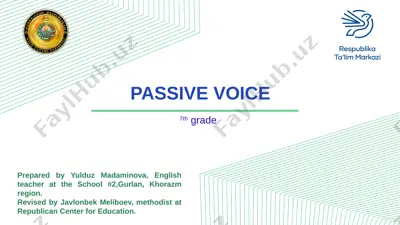 7th grade. grammar passive voice — PPTX
