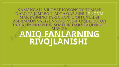 aniq fanlarning rivojlanishi — PPTX