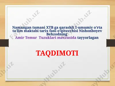 namangan tumani 1-umumiy o'rta ta'lim maktabi — PPTX