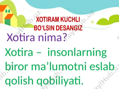 xotiram kuchli bo'lsin desangiz — PPTX