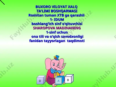 1-sinf_ona tili va o'qish savodxonligi taqdimot — PPT