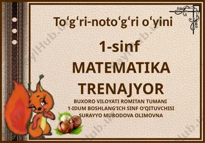 1-sinf matematika fanidan trenajyor — PPTX