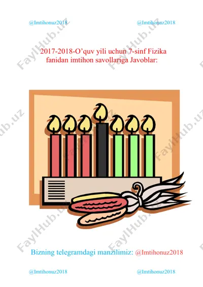 7-sinf fizika fanidan imtixon javoblari — PDF