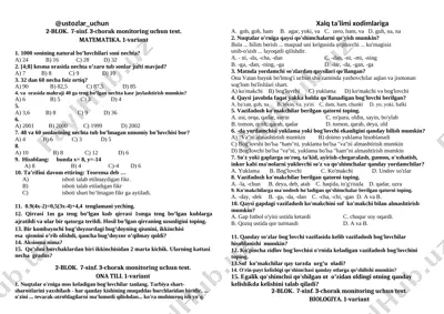 7-sinf 2-blok 1-variant — DOCX