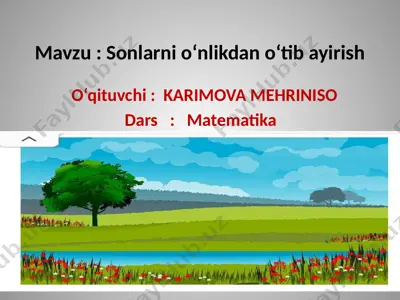 1-sinf matematika sonlarni o'nlikdan o'tib ayirish — PPTX