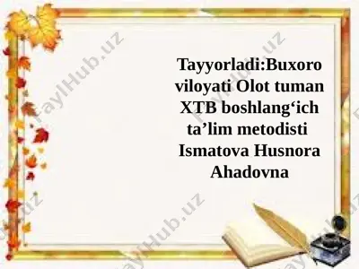 1- sinf o'qish va ona tili savodxonligi — PPTX