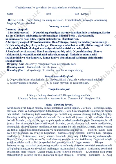 7-sinf i - choraklik yangi — DOCX