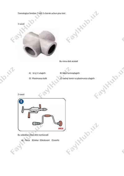 7-snif 3-chorak pisa test — DOCX