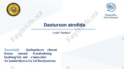 1-sinf tarbiya — PPTX