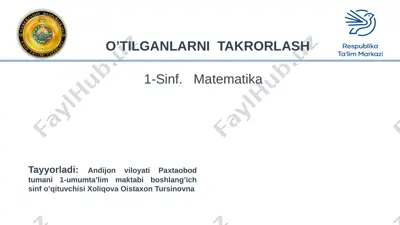 1-sinf matematika — PPTX