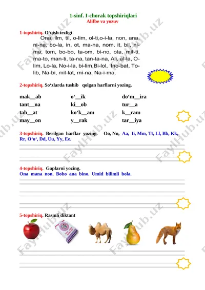 1-chorak topshiriklari (3) — DOCX
