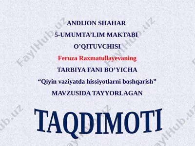 8.6 qiyin vaziyatda hissiyotlani boshqarish — PPTX