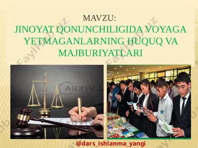 8_sinf_huquq_30_jinoyat_qonunchiligida_voyaga_yetmaganlarning_huquq — PPTX