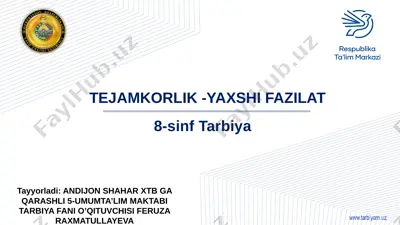 8-s tejamkorlik-yaxshi fazilat — PPTX