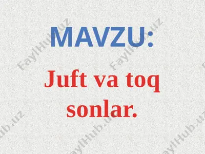 juft va toq sonlar — PPTX