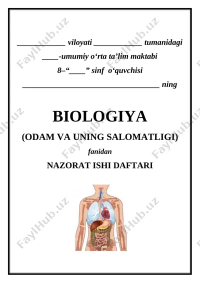8-sinf biologiya nazorat ishi +++ — DOCX