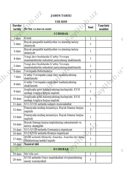 8-sinf jahon tarixi — PDF