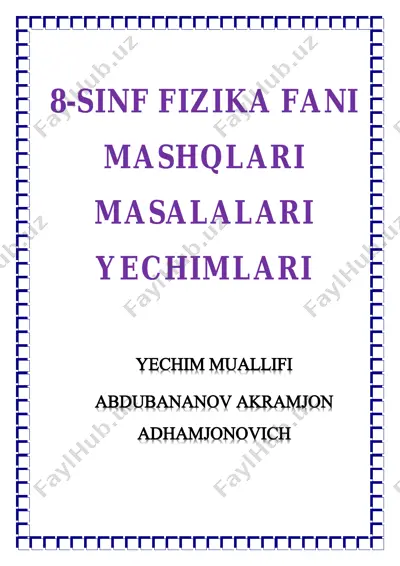 8-sinf masalalari yechimlari (akramjon 10-maktab) — PDF