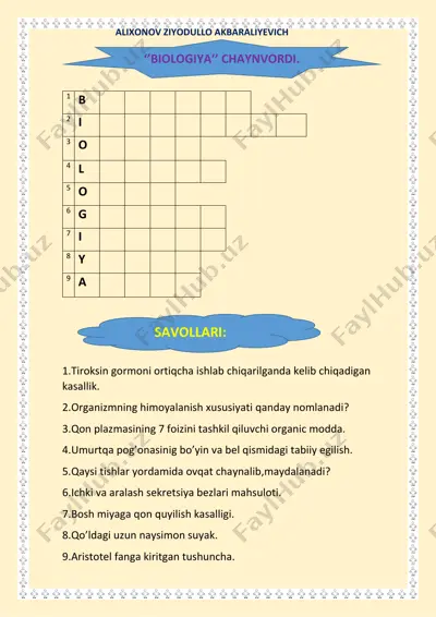 ''biologiya''chaynvordi 8-sinf. — PDF