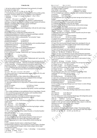 5 bob 8 sinf o‘zbekiston.tarix test — DOCX