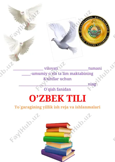 8-sinf o'zbek tili to'garak 2020-2021 — DOCX