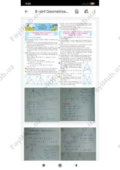 8- sinf geometriya kitob yechimi — PDF