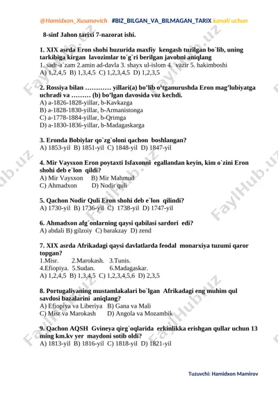 8-jahon tarixi.nazorat ishi-7 — DOCX