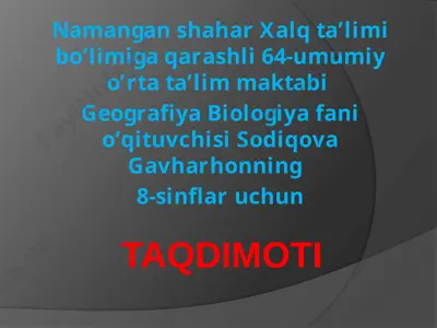8-sinf geografiya — PPTX