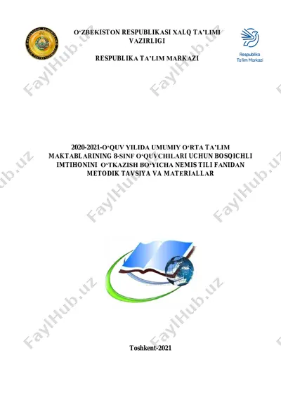 nemis tili 8 imtihon 2021 — PDF
