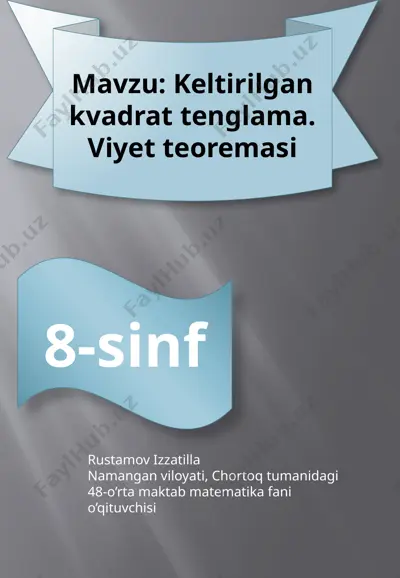 kvadrat tenglama — PPTX