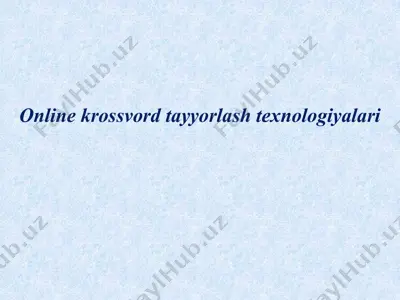 online krossvord tayyorlash texnologiyalari — PPTX