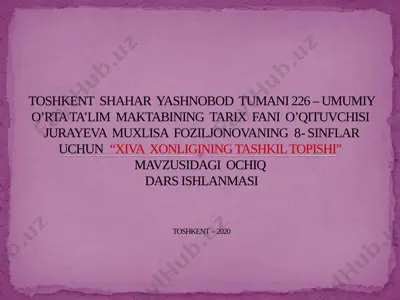 xiva-xonligining-tashkil-topishi — PPTX