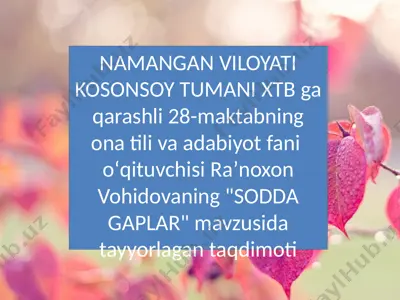 vohidova raʼnoxon taqdimot — PPTX