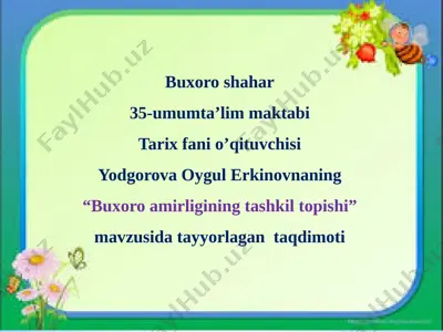 buxoro amirligining tashkil topishi — PPTX