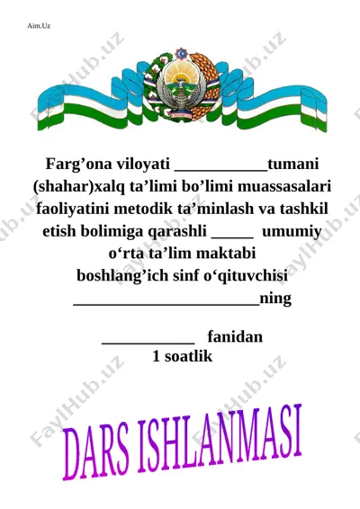 1-sinf kumush qish mavzusida dars ishlanma — DOCX