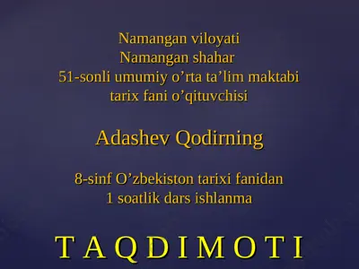 8-sinf o'zbek 9 mavzu 2019 — PPT