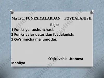 funksiyalar — PPTX