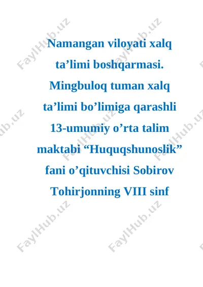 huquq 8 sinf tezis — DOCX