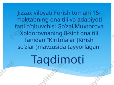 8 sinf ona tili yangi slayd — PPTX