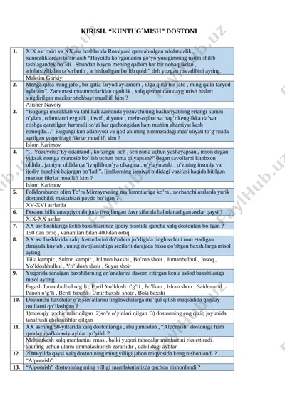 8-sinf savol-javob(1) — DOCX