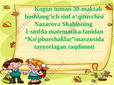 1-sinf matematika ko'pburchaklar — PPTX