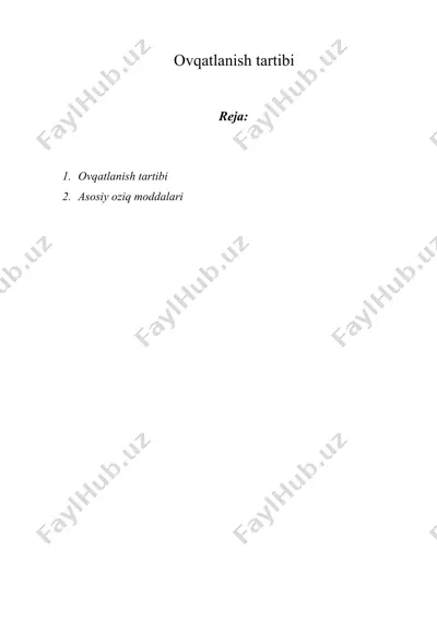 ovqatlanish tartibi — DOCX