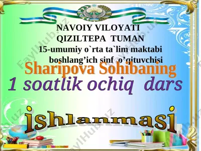 sohiba safarovna h harfi va h tovushi — PPT
