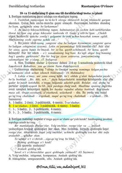 darsliklardagi testlar_javobi — PDF