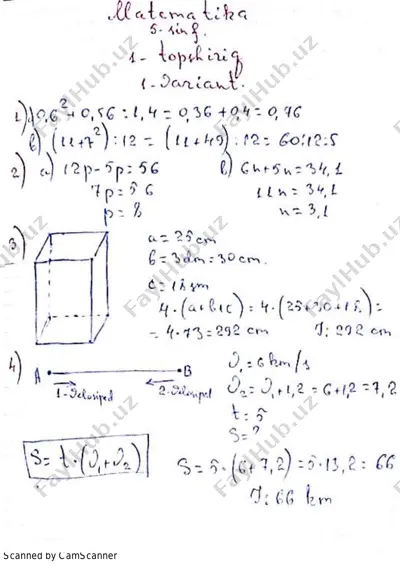 5-sinf.matematika yechimi — PDF