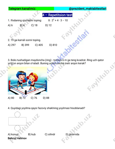 4 – repititsion test (@prezident_maktabitestlari) — PDF