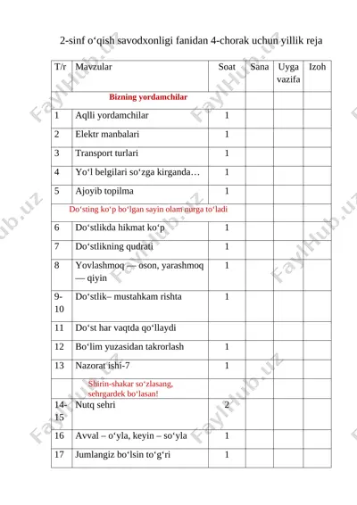 2-sinf o'qish savodxonligi 4-chorak — DOCX